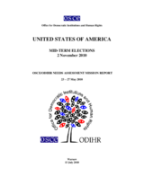 United States, Mid-term Elections, 2 November 2010: Needs Assessment Mission Report
