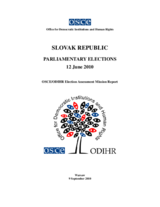 Slovakia, Parliamentary Elections, 12 June 2010: Final Report
