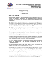 Kyrgyzstan, Parliamentary Elections, 10 October 2010: Interim Report No. 1