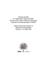Human Dimension Seminar on Migration and Integration, 11-13 May 2005: Opening Remarks by ODIHR Director Ambassador Christian Strohal