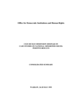 Human Dimension Seminar on National Minorities Issues, 24-28 May 1993: Consolidated Summary