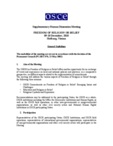 Supplementary Human Dimension Meeting on Freedom of Religion or Belief, 9-10 December 2010: General Guidelines
