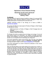 Supplementary Human Dimension Meeting on Freedom of Religion or Belief, 9-10 December 2010: Information for Civil Society