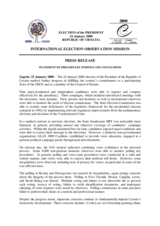 Croatia, Extraordinary Presidential Election, First Round, 24 January 2000: Press Statement