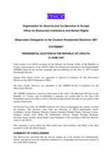 Croatia, Presidential Election, 15 June 1997: Statement