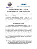 Tajikistan, Presidential Election, 6 November 2006: Preliminary Statement