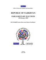 Tajikistan, Parliamentary Elections, 28 February 2010: Final Report