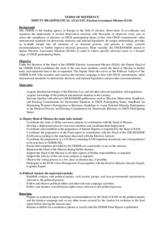 Deputy Head/Political Analyst, Election Assessment Mission