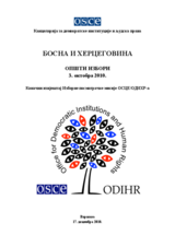 Bosnia and Herzegovina, General Elections, 3 October 2010: Final Report