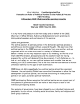 Lithuanian OSCE Chairmanship opening remarks