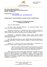 The Representation of Turkish Minority Women in Political and Public Life