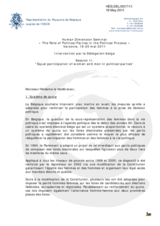 Intervention by the Belgian Delegation