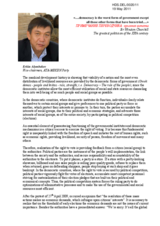 Article on Democracy by Erkinbek Alymbekov