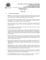 Former Yugoslav Republic of Macedonia, Early Parliamentary Elections, 5 June 2011: Interim Report No. 1