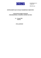 Supplementary Human Dimension Meeting on National Human Rights Institutions (ombudsinstitutions, commissions, institutes and other mechanisms): Final Report