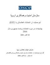 Afghanistan, Presidential Elections, 9 October 2004: Final Report with Recommendations in Dari