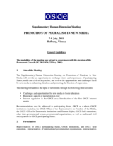 Supplementary Human Dimension Meeting on the Promotion of Pluralism in New Media: General Guidelines
