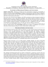 Moldova, Mayoral Run-Off Contests, 19 June 2011: Preliminary Statement