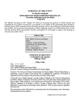 Supplementary Human Dimension Meeting on the Promotion of Pluralism in New Media: Schedule of Side Events