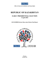 Kazakhstan, Early Presidential Election, 3 April 2011: Final Report