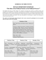 Human Dimension Seminar on the Role of Political Parties in the Political Process, 18-20 May 2011: Schedule of Side Events
