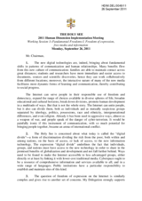 Freedom of expression, free media and information