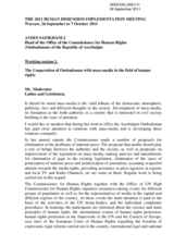 The Cooperation of Ombudsman with mass-media in the field of human rights