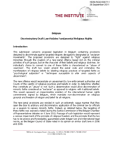 Belgium:  Legislative Analysis of Dangerous Amendments on Religion Law
