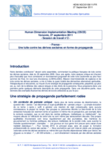 France - The fight against sectarian abuse revealed as a vehicle for propaganda