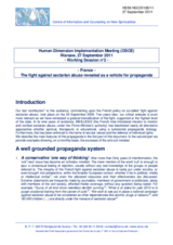 France - The fight against sectarian abuse revealed as a vehicle for propaganda