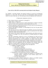 Issues with Law 100 of 2011 concerning churches and religious freedom (Hungary)