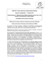 NGOs and civil society: promoters of democracy and active citizenship