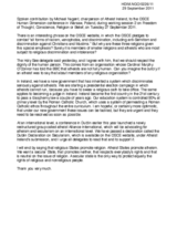 Spoken contribution by Michael Nugent, chairperson of Atheist Ireland