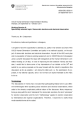Working Session 8:  Democratic elections and electoral observation