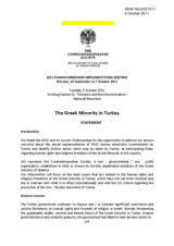 The Greek Minority in Turkey