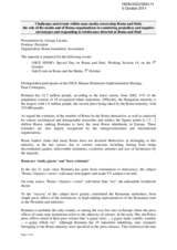 Challenges and trends within mass media concerning Roma and Sinti; the role of the media and of Roma organizations in countering prejudices and negative stereotypes and responding to intolerance directed at Roma and Sinti