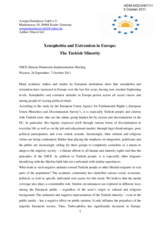 Xenophobia and Extremism in Europe:  The Turkish Minority