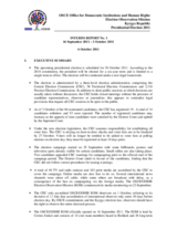 Kyrgyzstan, Presidential Elections, 30 October 2011: Interim Report No.1