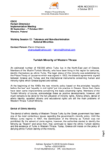 Intervention by Pervin Chairoula on Turkish Minority of Western Thrace