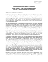 Opening Remarks by Wendy Patten, Special Representative of the OSCE Chairperson-in-Office on Gender Issues