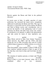 Racism against the Roma and Sinti in the political discourse