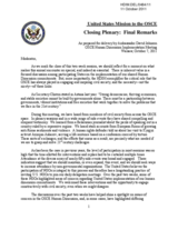 Final Remarks by US Delegation