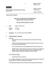 2011 HDIM journal, day 10: Friday, 7 October 