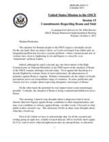 Commitments Regarding Roma and Sinti