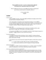 Recomandarile de la Kiev cu privire la Independenta Judiciara: Masa rotunda pentru discutarea recomandarilor si posibila lor implementare prin reforma sistemului judiciar în Moldova, 27-28 octombrie 2010, Chisinau
