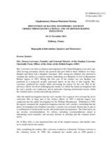 Biographical Information, Speakers and Moderators