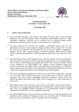 Russia, Parliamentary Elections, 4 December 2011: Interim Report