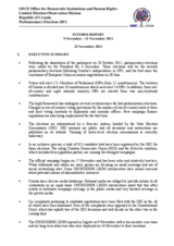 Croatia, Parliamentary Elections, 4 December 2011: Interim Report