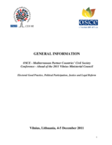 OSCE - Mediterranean Partner Countries’ Civil Society Conference, 4-5 December 2011: Information for Participants