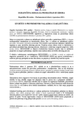 Croatia, Parliamentary Elections, 4 December 2011: Statement of Preminiary Findings and Conclusions